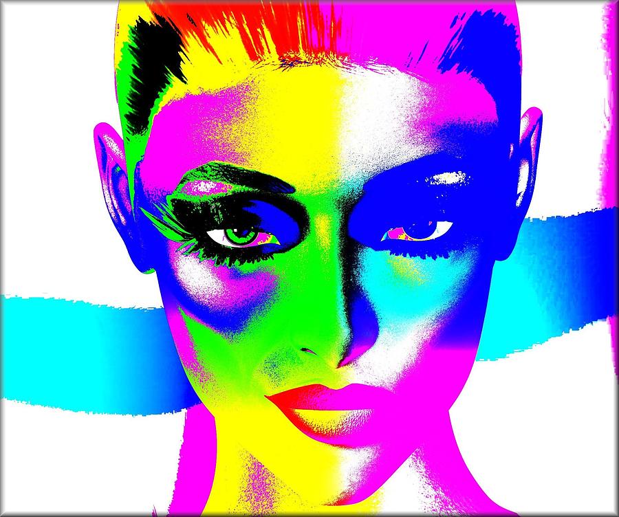 Womans Face Pop Art Style Digital Art By Timothy Kurtis 