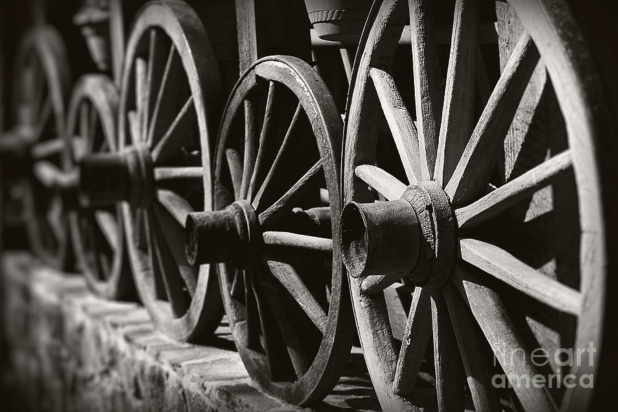 Wooden Wagon Wheels Photograph