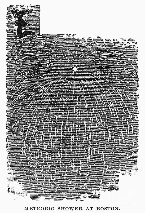 Meteor Shower, 1833 Photograph by Granger