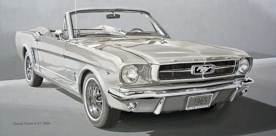 1965 Ford Mustang Painting 1965 Ford Mustang Fine Art Print Daniel Storm