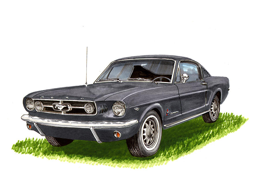 1965 Mustang Fastback Painting 1965 Mustang Fastback Fine Art Print Jack