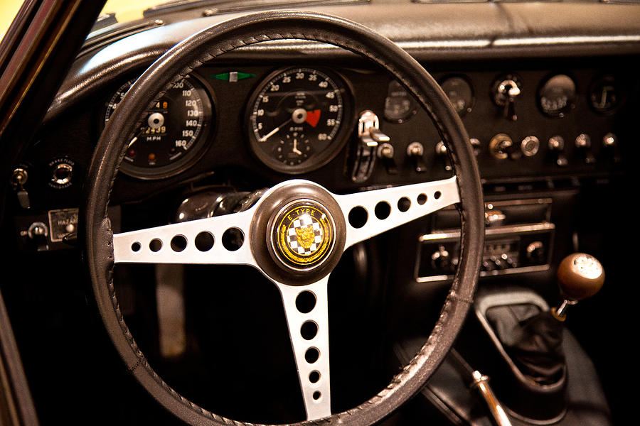 1967 Jaguar E Type Series Steering Wheel Photograph By David Patterson