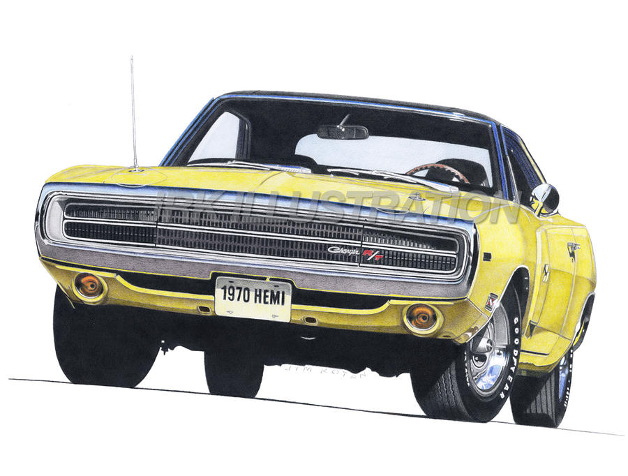 1970 Dodge Charger RT Drawing James Robert