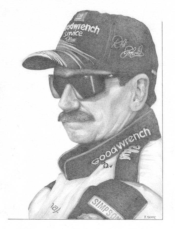 Dale Earnhardt Drawing by Rick Yanke
