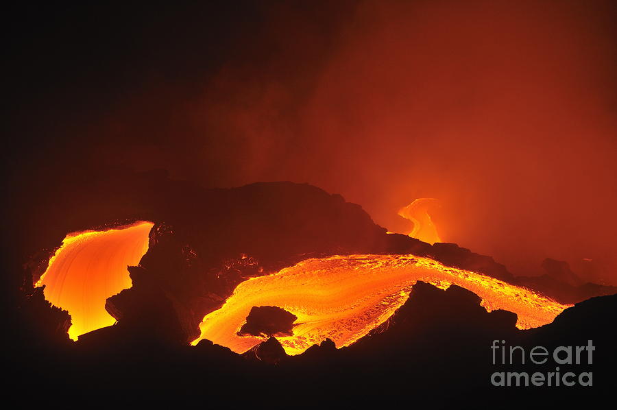 River Of Molten Lava Flowing To The Sea Photograph By Sami Sarkis Pixels