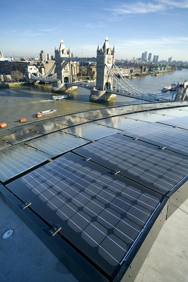 Solar Panels On City Hall, London, Uk Photograph by Paul Rapson