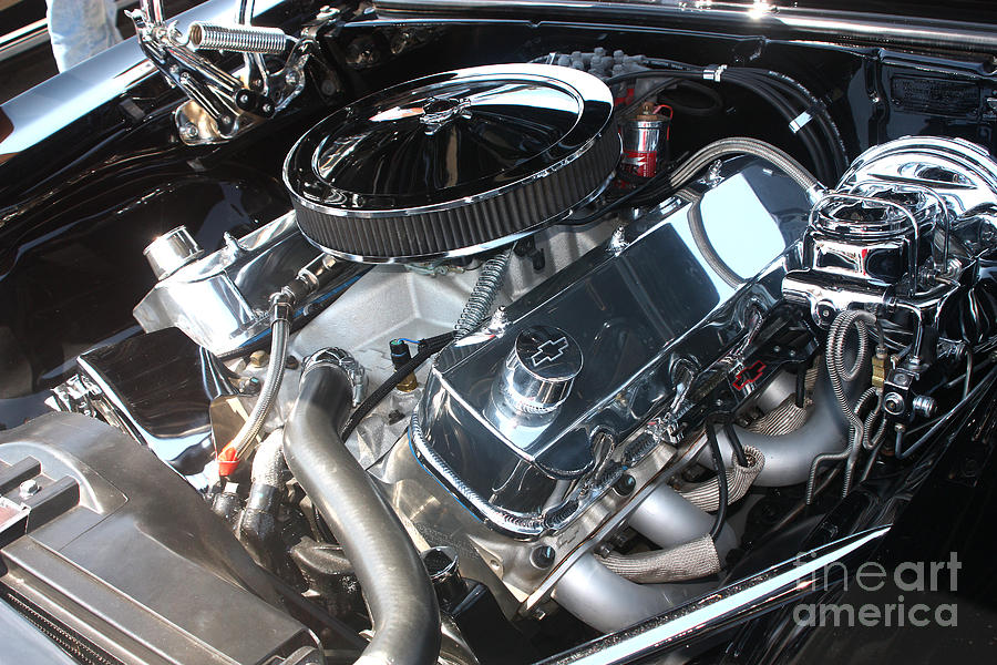 67 Black Camaro SS'6 Engine8033 Photograph 67 Black Camaro SS'6