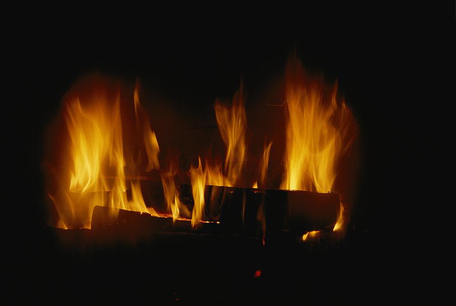 a log fire