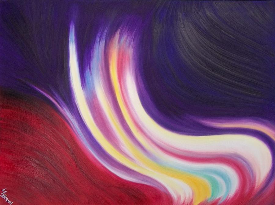 abstract colorful wave on painting