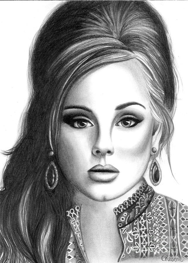 Adele Drawing - Adele by Crystal Rosene