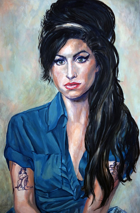 Amy Winehouse portrait Painting Amy Winehouse portrait Fine Art Print 