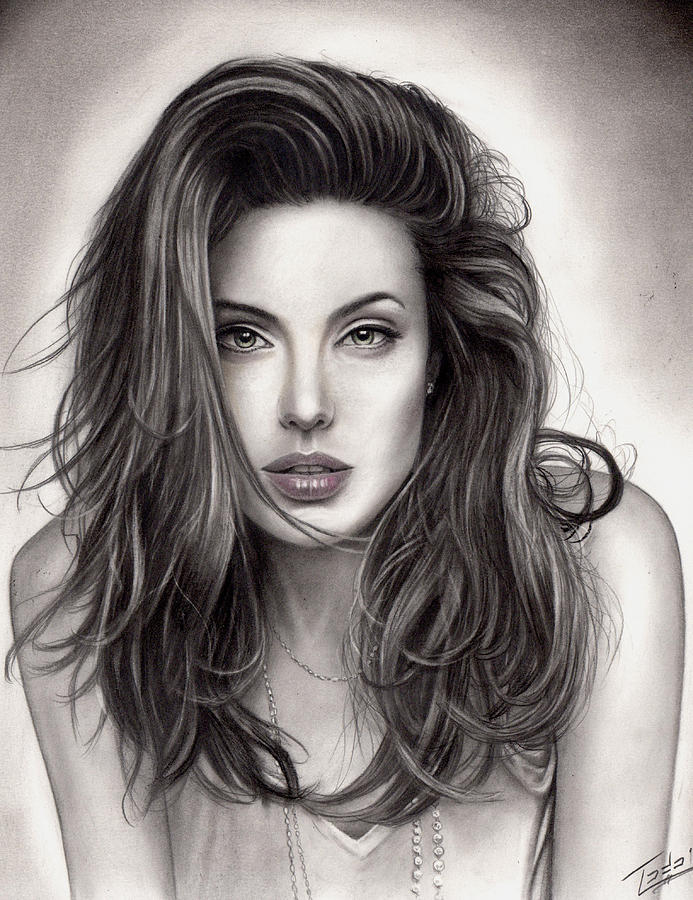 Angelina Jolie Drawing Angelina Jolie Fine Art Print Todo Brennan