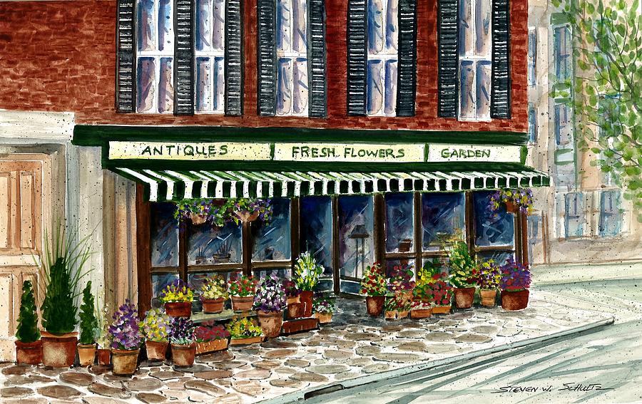 Antique Shop Painting by Steven W Schultz