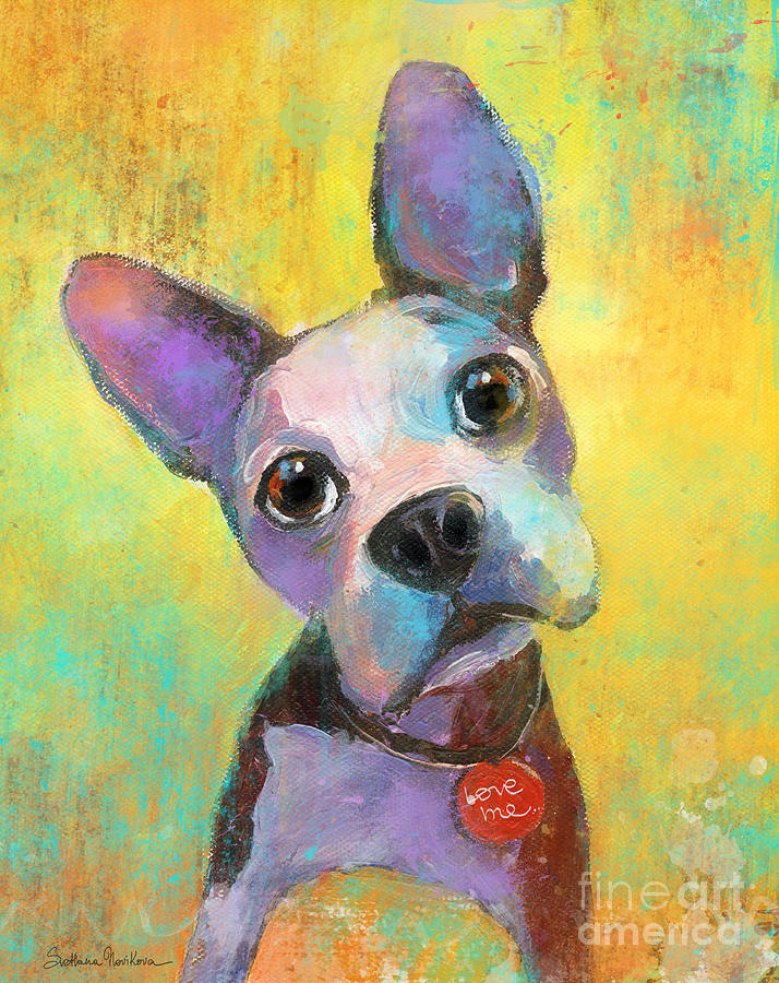 puppy painting boston terrier puppy painting print by svetlana novikova puppy painting boston terrier puppy painting print by svetlana novikova