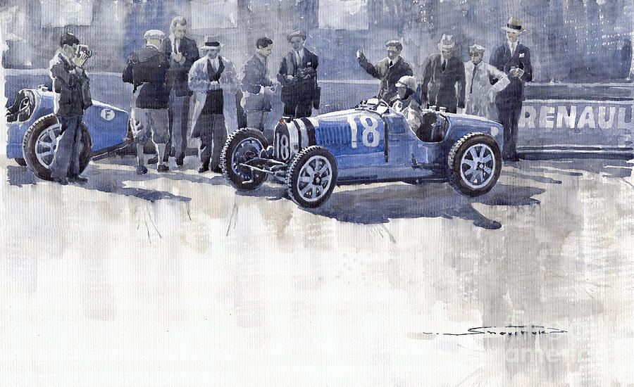 Bugatti 35C Monaco GP 1930 Louis Chiron Painting Bugatti 35C Monaco GP 