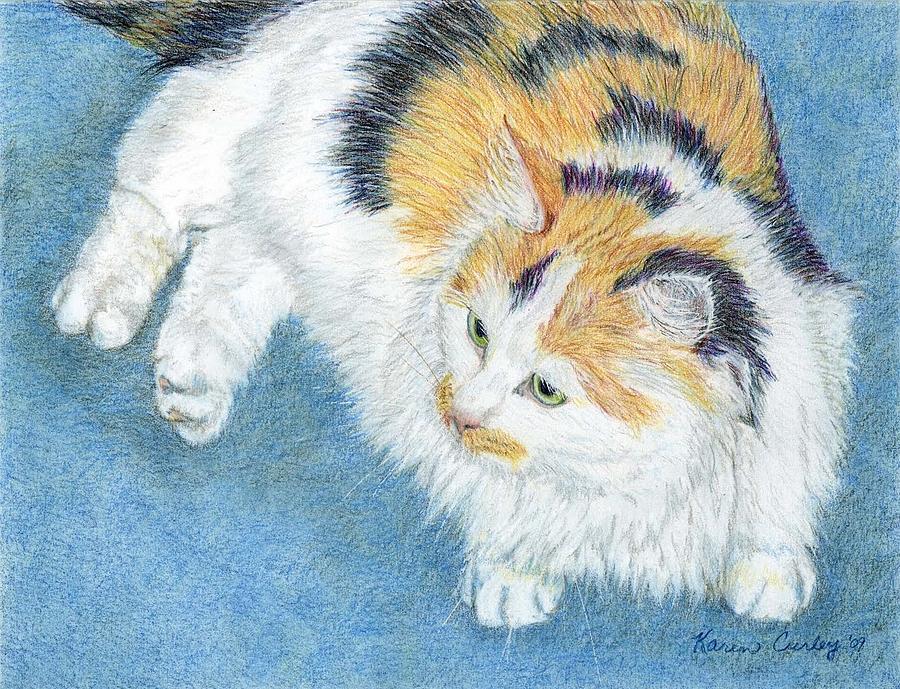 Calico Cat Painting By Karen Curley Fine Art America