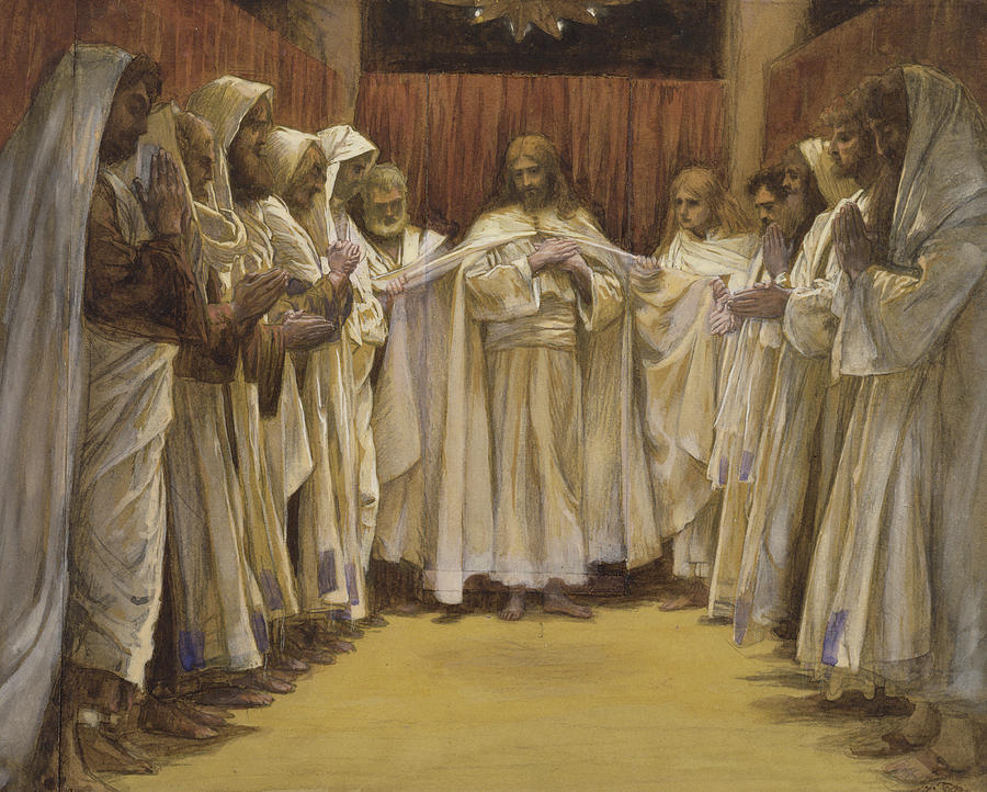 Christ With The Twelve Apostles By Tissot