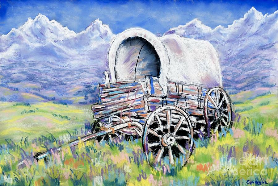 covered wagon art