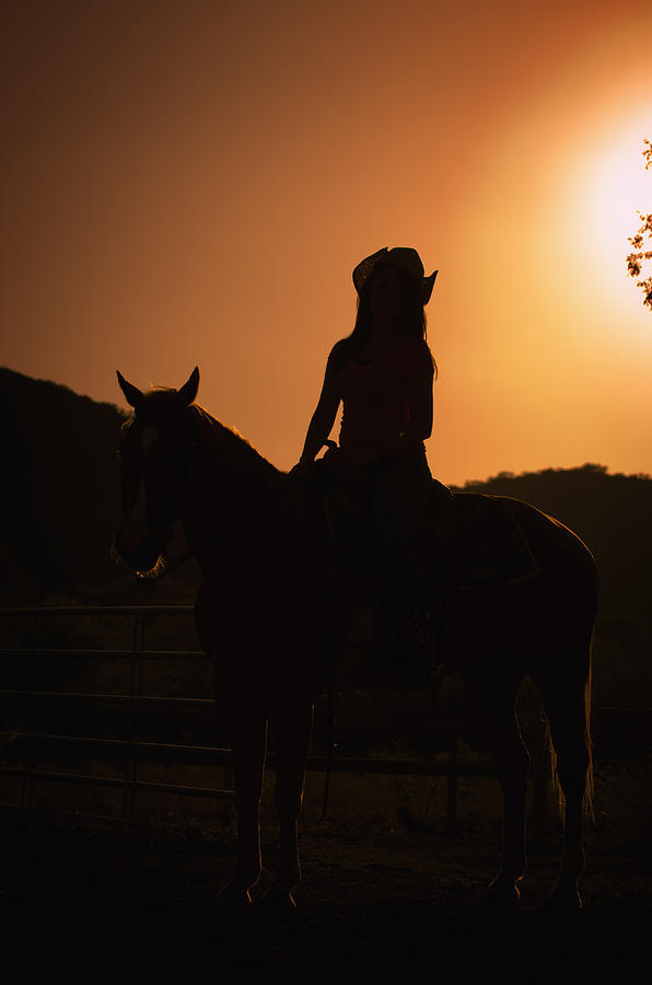 Cowgirl Riding Silhouette 6316