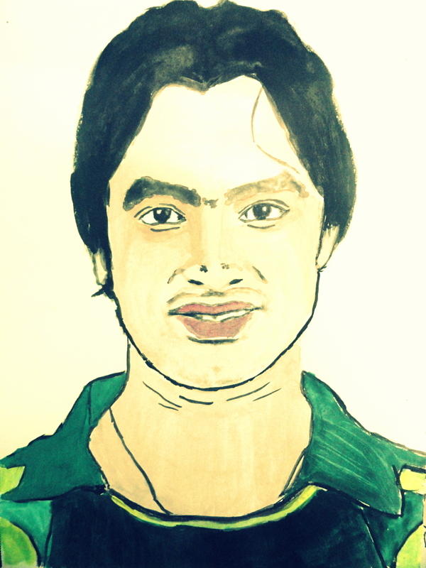 Cricket Player-imran Nazir Painting - cricket-player-imran-nazir-poornima-m