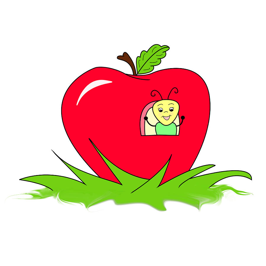 cute apple drawing