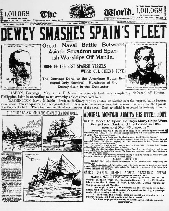 Admiral Dewey`S Flagship Olympia In Action At Manila [1899]