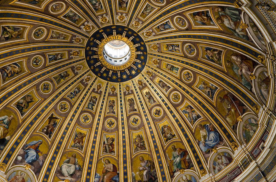 Dome of St Peters Basilica Vatican City Italy Photograph - Dome of St Peters