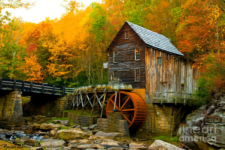 Early Autumn At The Grist Mill Painting - Early Autumn At The Grist 