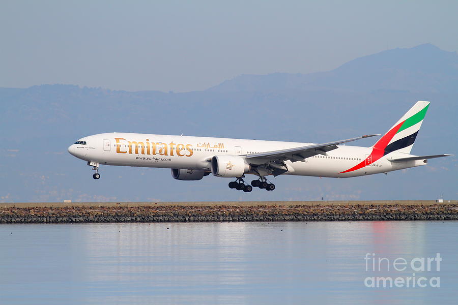 Emirates Airline Jet Airplane At San Francisco International ...