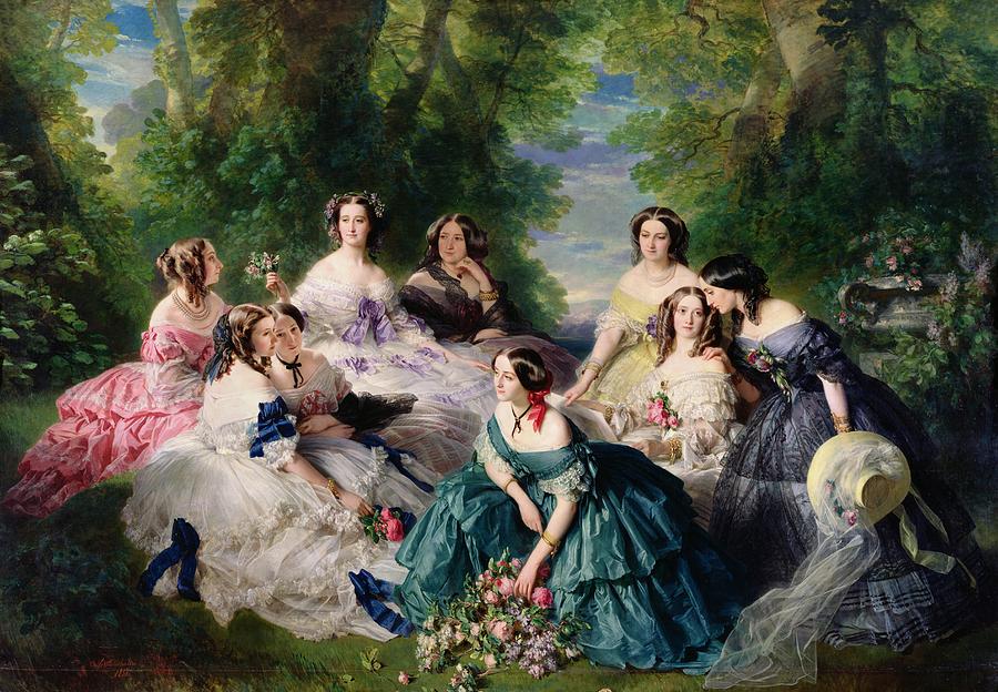 Empress Eugenie Surrounded By Her Ladies In Waiting by Franz Xaver