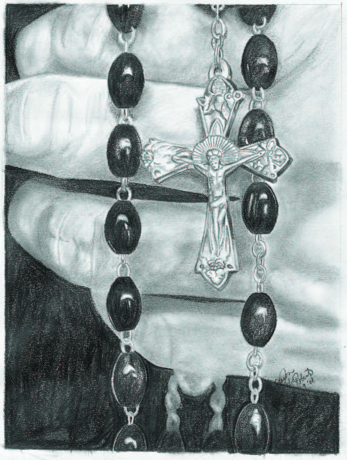 Cross and rosary drawings photo Cross and rosary drawings photo