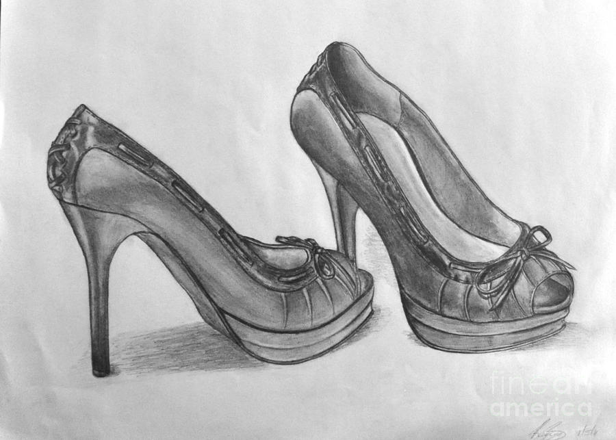 sketch fashion high heels drawing