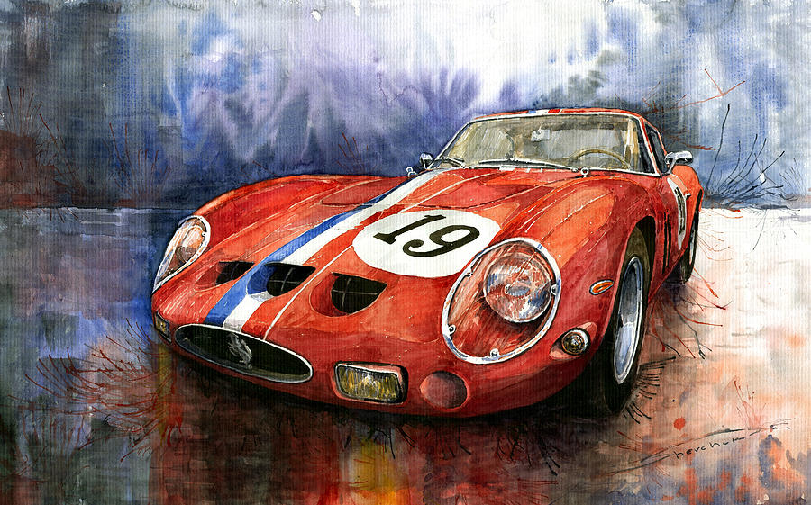 Ferrari 250 GTO 1963 Painting Ferrari 250 GTO 1963 Fine Art Print Yuriy 