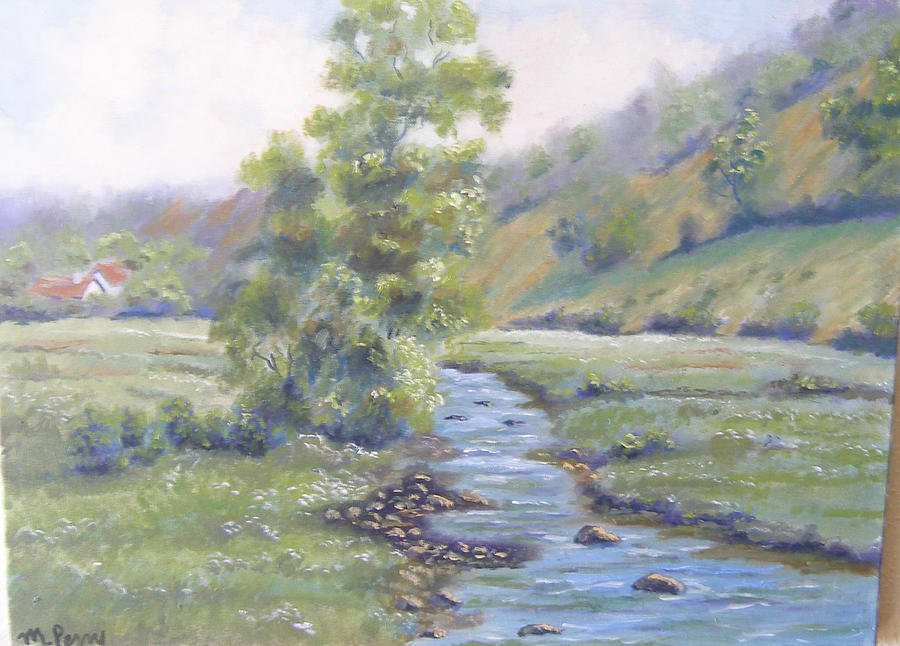 Field Stream Painting by Mark Perry