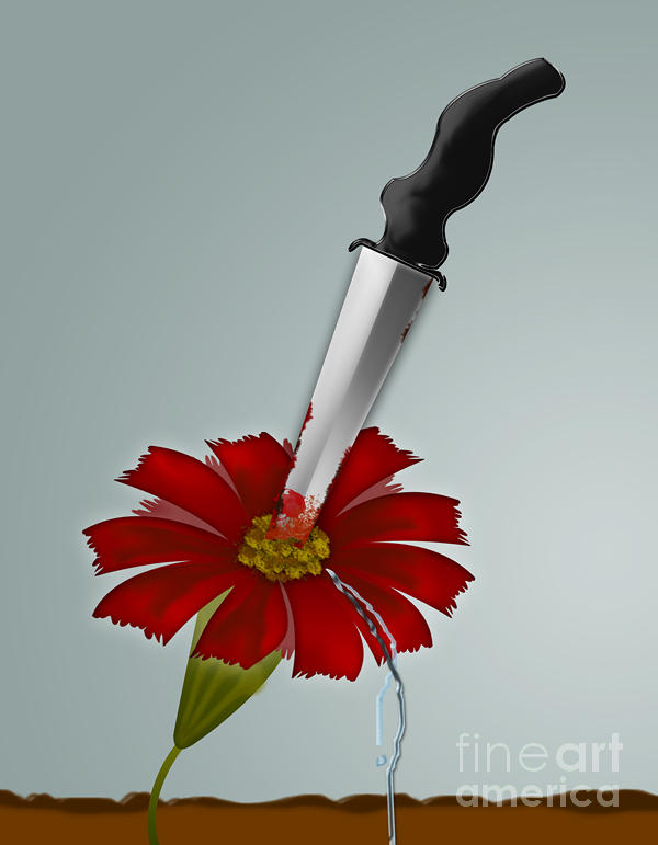 Flower With Blood Digital Art By Omkar Pasarnikar