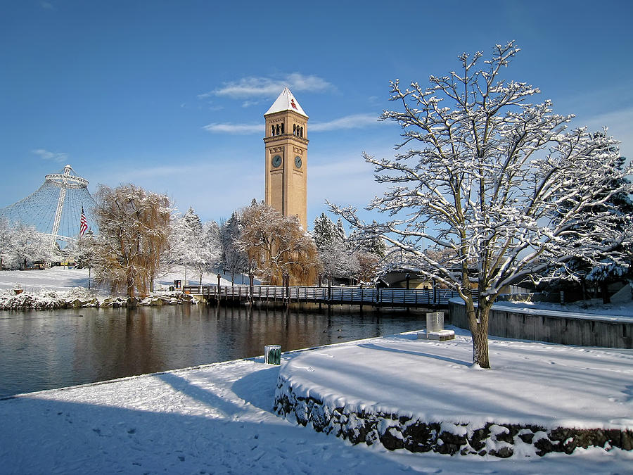 Fresh Snow In Riverfront Park Spokane Washington by Daniel Hagerman