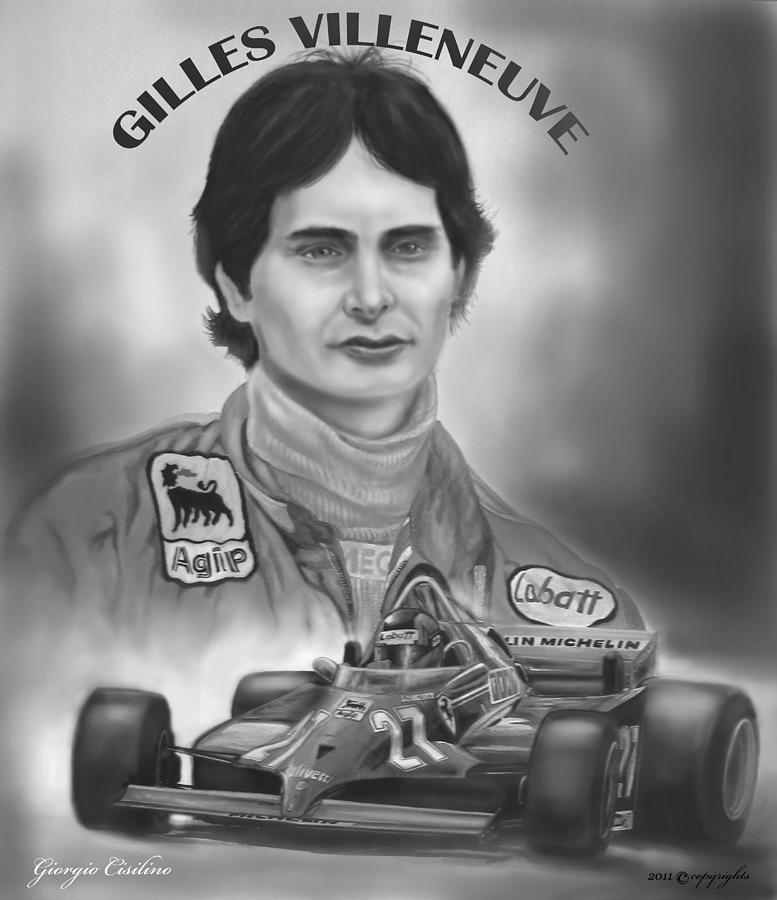Gilles Villeneuve Digital Art By Giorgio Cisilino 