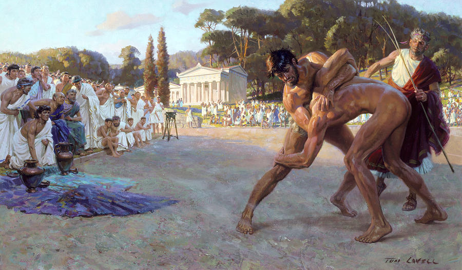 ancient olympic games paintings