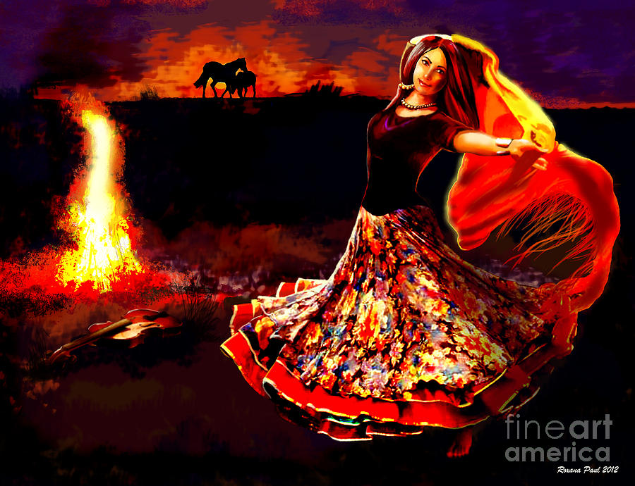 Gypsy Fire Dance Digital Art By Roxana Paul