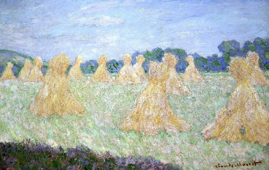 Haystacks The Young Ladies Of Giverny Sun Effect by Claude ...