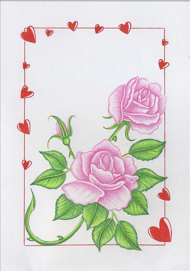 Hearts and Roses Drawing Greg Seamons