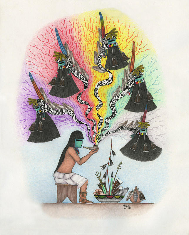 Hopi Peace Pipe by Alfred Dawahoya
Hopi Drawings