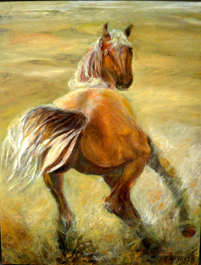 horses painting fields