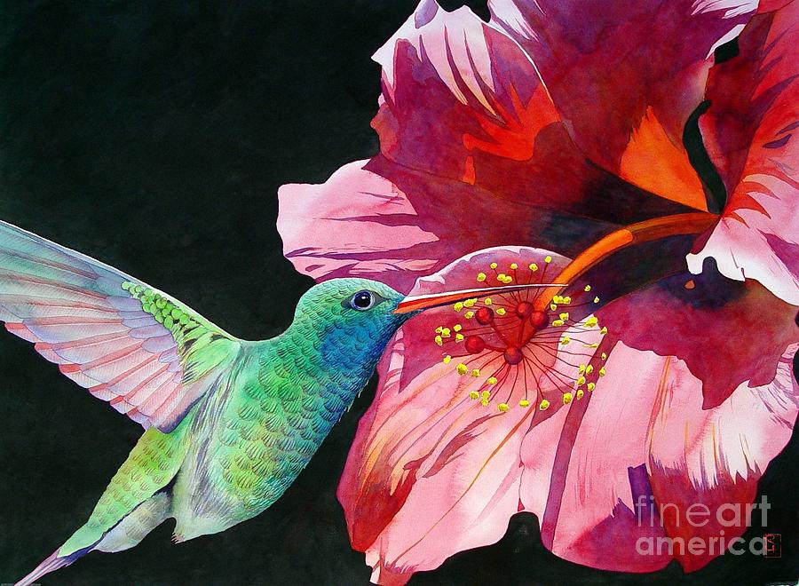 Hibiscus With Hummingbird