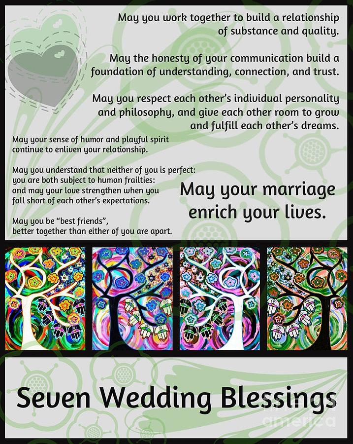 Jewish Seven Wedding Blessings Tree Of Life Hamsas by