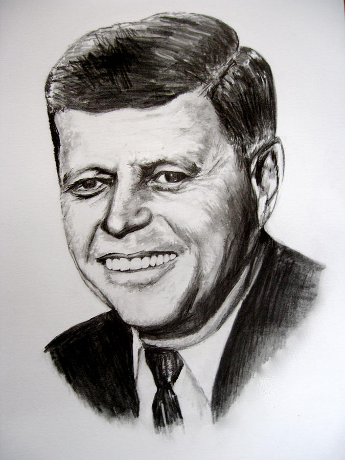 John F. Kennedy Drawing by Jim Romeo
