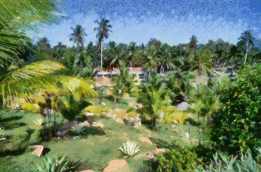 Kerala Landscape Painting by George Atsametakis - Kerala Landscape ...