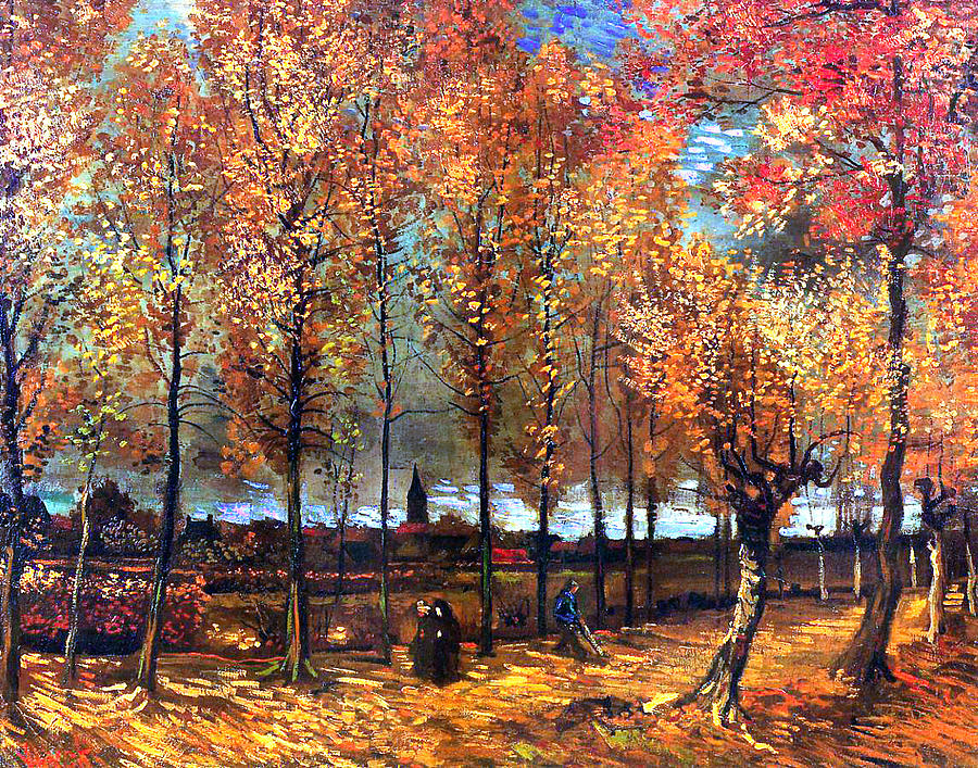 Lane With Poplars Painting By Sumit Mehndiratta Fine Art America