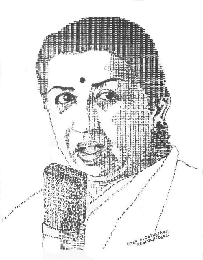 <b>Uday Talwalkar</b> - Prints, Posters, Canvas Prints, Framed Prints, Metal Prints <b>...</b> - lata-mangeshkar--nightingale-of-india-uday-talwalkar