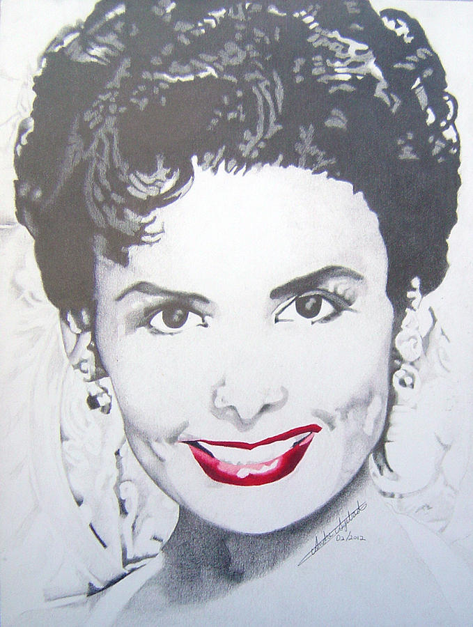 Lena Horne Portrait Drawing By Andre Ajibade